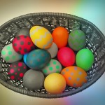 a colourful bowl of easter eggs